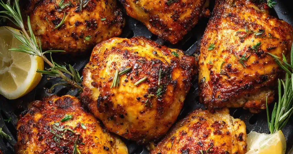 The Best Air Fryer Chicken Thighs: 7 Quick Recipes 3 Chicken Thighs in air fryer3